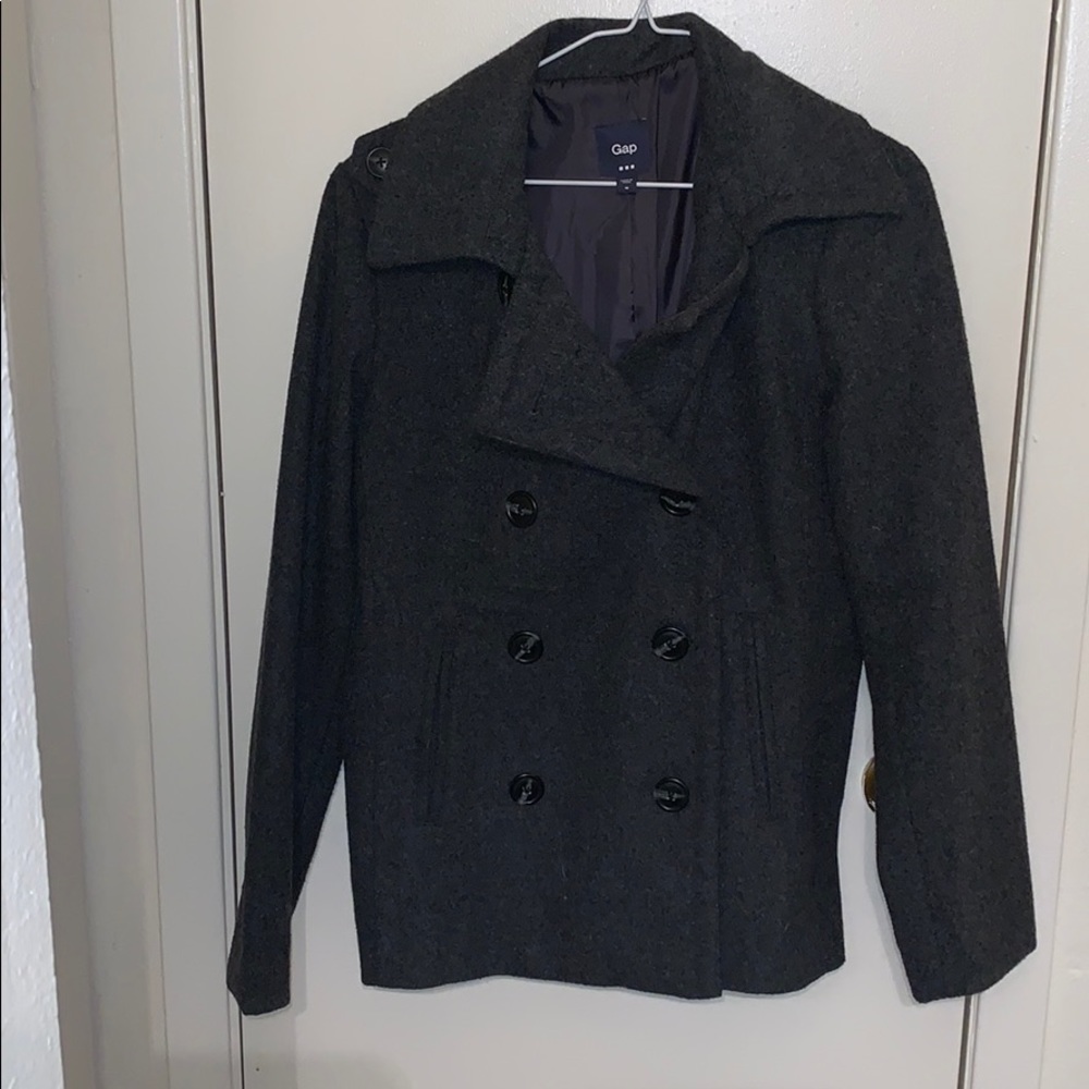 Charcoal pea coat from Gap
